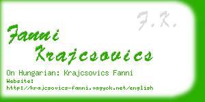 fanni krajcsovics business card